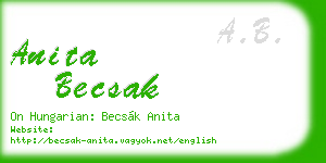 anita becsak business card